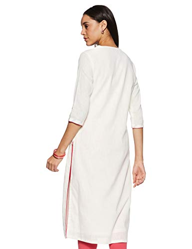 Image of BIBA Womens Round Neck Embroidered Kurta