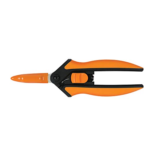 Fiskars Softouch Micro-Tip Pruning Snip, Non-Coated Blades, Orange/Black (399240-1003)