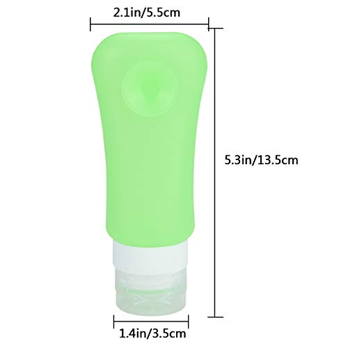 AOUTACC 5 Pack TSA Approved Travel Bottles Sets, 3 Ounce Leakproof Silicone Toiletry Tubes Travel Containers Travel Size Bottles Portable Leakproof for Shampoo Lotion Toiletries3