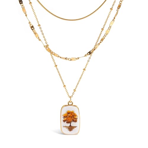 Collier multicouches en acier inoxydable élégant et durable pour femme