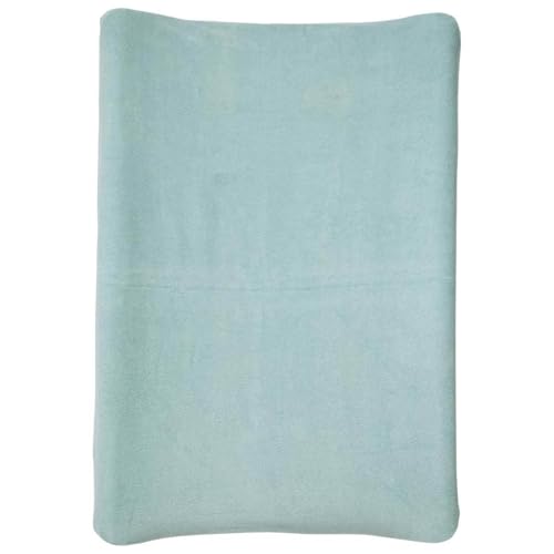 Babycalin - Housse matelas à langer 50x70 cm Bleu Vert - Housse matelas à langer Universelle en éponge 100% Coton - Bords élastiques - Housse de matelas à langer...