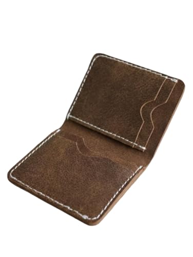 Image of Genuine Leather Card Holder Wallet for Men & Women | Slim Pocket Size Card Holder with Cash Slot | Debit Credit Visiting Card Organizer for Daily Use (Style 11)
