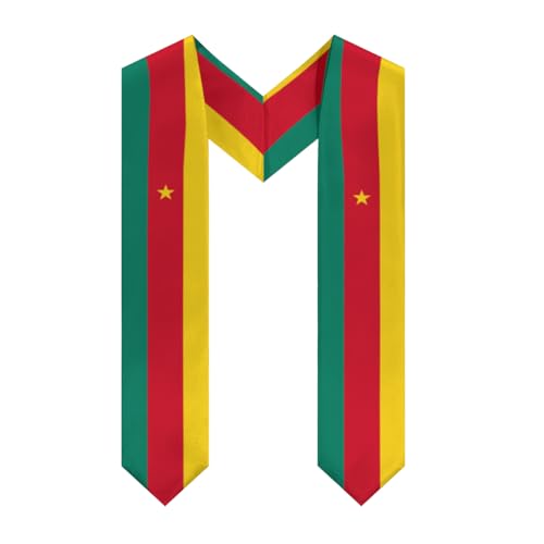 Cameroon Flag Graduation Stole Graduation Sash Class Country and America Sash Flag Stole