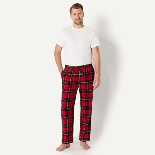 Image of Amazon Essentials Men's 100% Cotton Flannel Sleep Pant, Relaxed Fit Lounge Pants with Elastic Waist and Drawstring