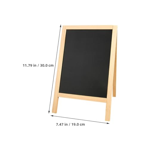 Pizarra pequeña de madera con tablero resistente de doble cara y base estable UKCOCO 2