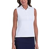 Fairway and Greene Charlotte Sleeveless Womens Golf Polo - White/L