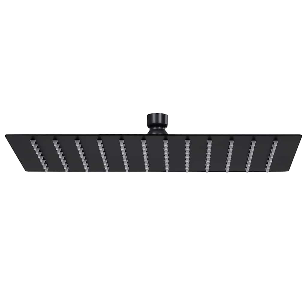 Alcachofa de ducha de acero inoxidable, 30 x 20 cm, rectangular, color negro, con 96 boquillas antical, cabezal de ducha de alta presión para baño, ducha de bienestar, montaje en pared y techo
