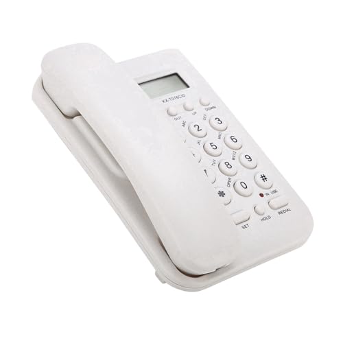 Teléfono básico con cable para escritorio y pared blanco miniatura 2