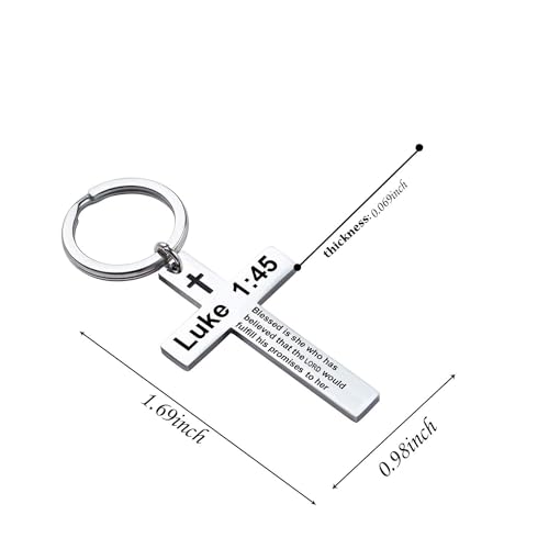 Porte-clés croix chrétien en acier inoxydable contre l'usure quotidienne - 6