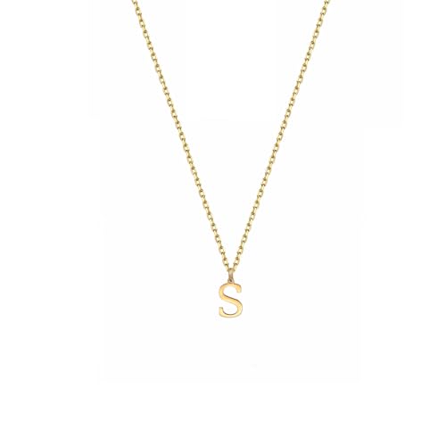 Ovian Gold Initial Necklace for Women 18K Gold Plated Stainless Steel Delicate Letter Pendant Necklace Personalized Name Necklace