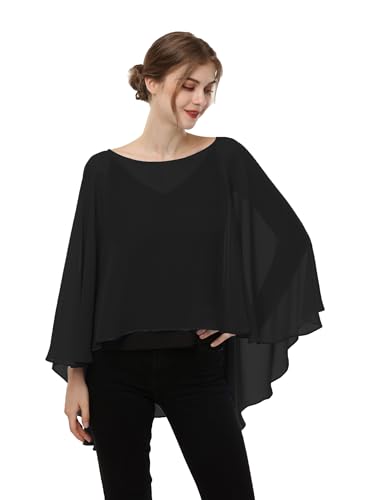 Soft Chiffon Capelet Plus capes Poncho Casual Capelets For Womens Cover Up2