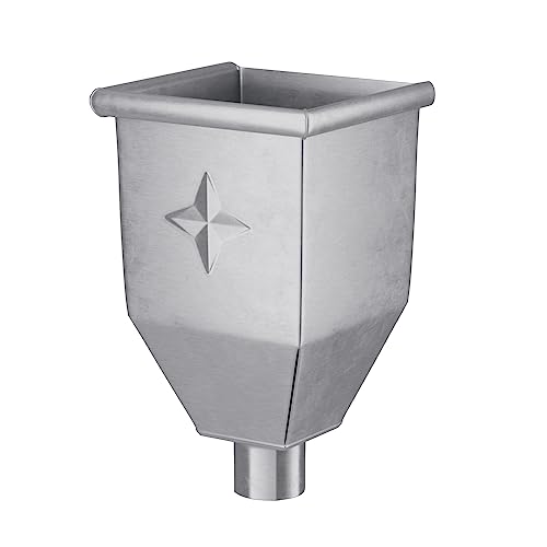 Dachrinne Wasserfangkasten passend für klassisch Dachrinnen als Verbindungsstück an Fallrohr - Rinneneinhangstutzen Lang aus Titan und Zink 7 tlg / 80 mm