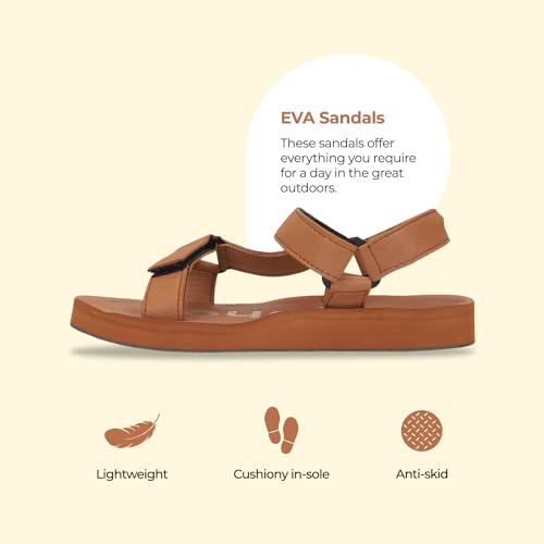 Image of YOHO EVA Sandals for Women | EVA sole | Comfortable cushioned sole with TPR base | Lightweight | Soft skin friendly straps | Adjustable straps | Velcro closure | Vibrant colour options