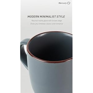 famiware Mercury Coffee Mugs 13 oz Coffee Mugs Set of 4 with Handle Cups for Latte Hot Tea Cappuccino Mocha Cocoa Charcoal