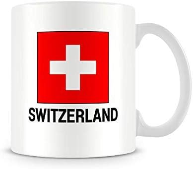 Switzerland Flag - Printed Mug - Great Gift/Present Idea, Ceramic, 11fl.oz.