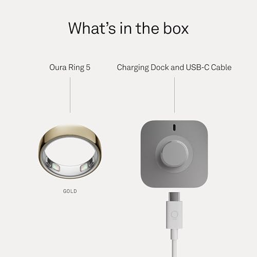 Oura Ring 5 Gold - Size 8 - Size Before You Buy