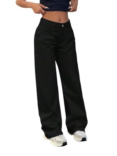 Image of KOTTY Women's High Waist Straight Fit Denim Jeans | Stretchable| Wide Leg & Regular Fit Stylish Wear