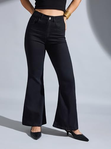 Image of Miss Chase Women's Wide-Leg High-Rise Regular-Length Stretchable Shaping Denim Jeans