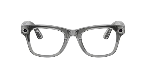 Image of Meta Ray-Ban (Gen 2), Wayfarer, Shiny Transparent Grey | Smart AI Glasses for Men, Women - 3K Ultra HD - 12 MP Camera, Audio, Video Recording - Transitions Sapphire Lenses - Sunglasses