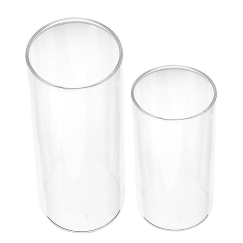 Alipis 2pcs Hurricane Candle Holder Glass Cylinder Candleholder Tall Candle Glass Cover Clear Open Ended Candle Chimney Shade for Pillar Taper Candles Wedding Centerpieces