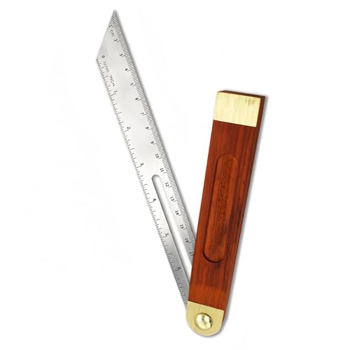 1 Pcs Adjustable Bevel Gauge T-Type Bevel Gauges Bevels Gauge Sliding Bevels Tool Carpenters Tools with Hardwood Handle for Carpenters Craftsmen (9 Inch)