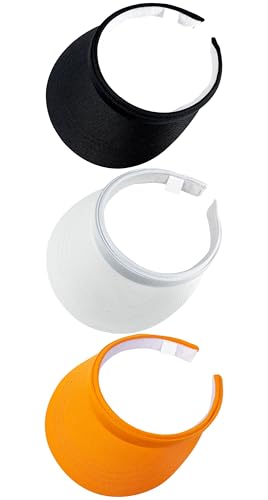 Image of 3 Pack Sports Sun Visor Hat Women Men Adjustable Clip On Visors Outdoor Golf Beach Cap