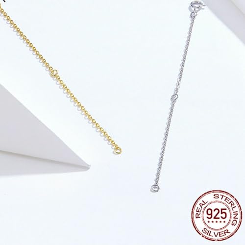 Extensor de collar de plata 925 de 10 cm para tobillera, pulsera y fabricación de joyas 2