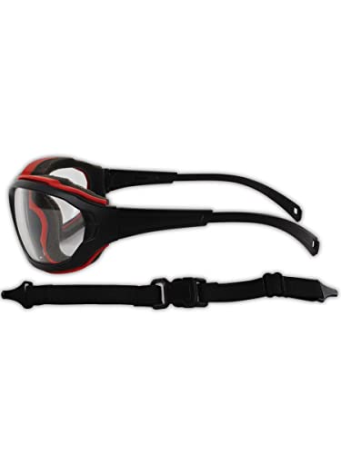 Image of MAGID Y85BRAFC Protective Glasses | Sporty Scratch Resistant Safety Glasses with a Removable Flame Resistant Foam Liner & a Dual Venting System - Clear Lens, Removable Strap (1 Pair)