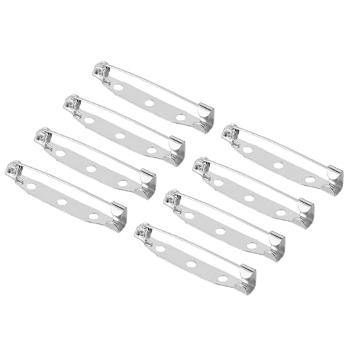 Fermoirs de broche YOKIVE 35mm argentés pour badges et étiquettes de nom x100
