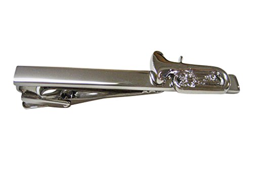 Kiola Designs Silver Toned Tuba Musical Instrument Square Tie Clip