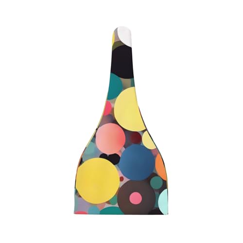 Newborn Baby Hat, Abstract Circle Painting Print Soft Top Knot Beanie Cap, Cute Baby Headwear for 0-6 Months Black2