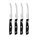 Farberware 5077242 4-Piece Triple Rivet High Carbon Stainless Steel Steak Knives with Plastic Handles, Black