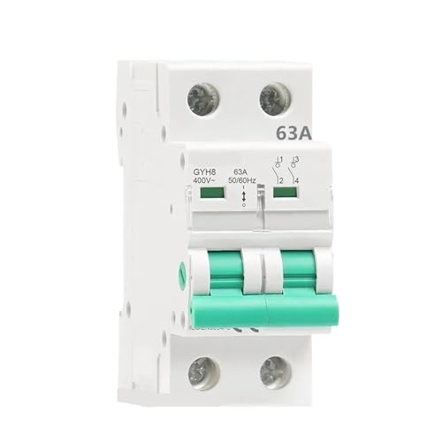 Riel DIN de 2 polos GYH8 63A interruptor de corte bipolar para cuadros de distribución