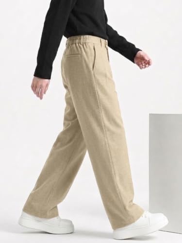 Image of Linen Pants for man | Relaxed Fit Korean Pants | Gurkha Trouser | Lower for Men | Elastic Waist Bottom wear | Straight Fit Casual Trousers | Formal Pant for Office & Wedding
