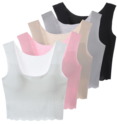 Girls Crop Cami Training Bras with Padded Sleeveless Teens Vests