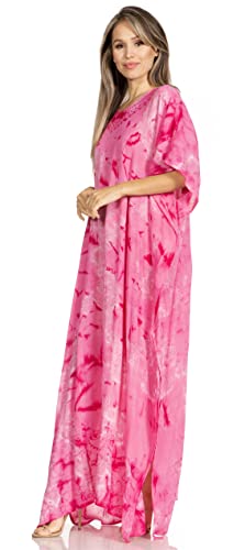 Sakkas Pilar Petite Women's Casual Long Short Sleeve Beach Maxi Caftan Kaftan Dress3