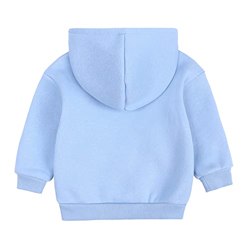 Big Hood Hoodie Solid Casual Fleece Liner Long Sleeve Pullover Toddler Boy Girl Warm Sweatshirt (Light Blue, 8-9 Years)2