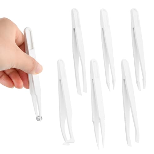 Ziyonix 6x Pinzas de Precisión Anti-Estáticas, sin Polvo, Resistentes al Calor, Resistentes a Ácidos y Álcalis, Pinzas de Plástico para Electrónica, Joyería, Ordenadores, Trabajos de Laboratorio