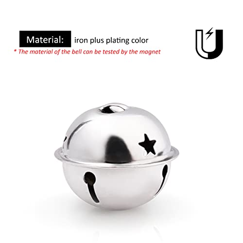 Cllootve 1.6Inch/ 40Mm Big Colorful Metal Craft Bells For Holiday Home Decoration, Christmas Festival Decoration, Gifts Decoration, Party Wedding Decoration Diy Project, 16Pcs, Silver #TOP2