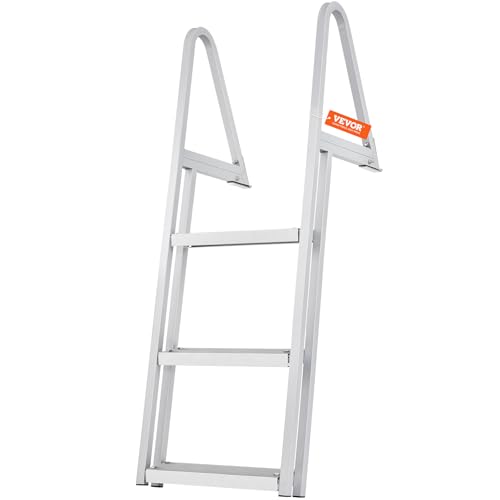 Image of VEVOR Removable Dock Ladder 3 Steps 350 lbs Capacity Pontoon Boat Ladder