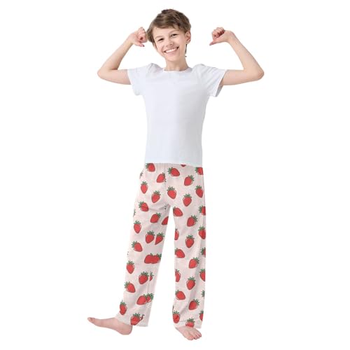Doodle Red Strawberry Boys Pants for Kids Jogger Pants with Pockets S-XL2