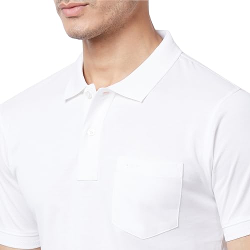 Image of Colorplus Men's Pure Cotton Solid Pattern Tailored Fit Polo Neck Half Sleeve Casual T-Shirt