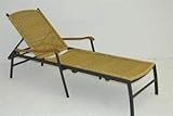TUMBONA COMODA Y ELEGANTE Giardino Tumbona Cama Posiciones Aluminio Y Rattan EN PVC. APOYABRAZOS EN TEKA