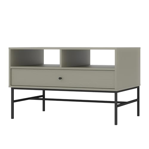 Masseno Countisch Torino, Eukalyptus, 100,2x62,5x62,5cm, Rechteckig Beistelltisch, 1 Schublade, Modern Wohnzimmertisch für Couch aus Laminierte Spanplatte