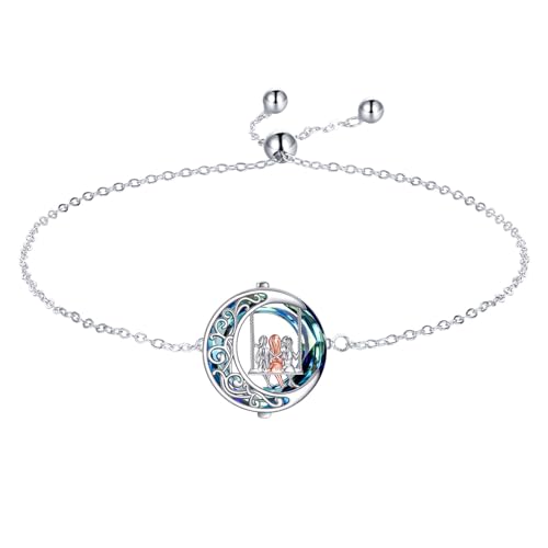 Crystal Bracelet Sterling Silver Adjustable Chain Family/Sister/Animals Bracelets Anklets Link Jewelry Gifts for Women