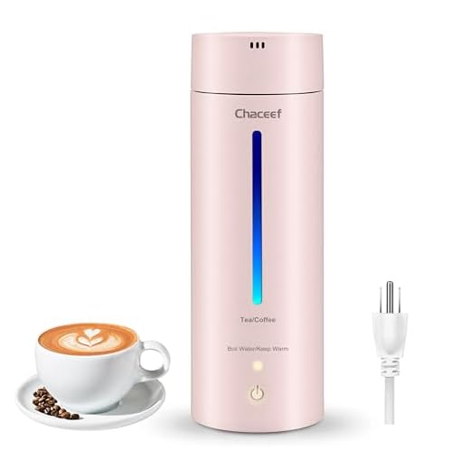 CHACEEF Travel Electric Kettle, 350ml Small Portable Kettle with Non-stick Coating, BPA Free, 3 Colors LED Water Boiler with Keep Warm Function, Fast Boil and Auto Shut Off Hot Water Kettle, Pink