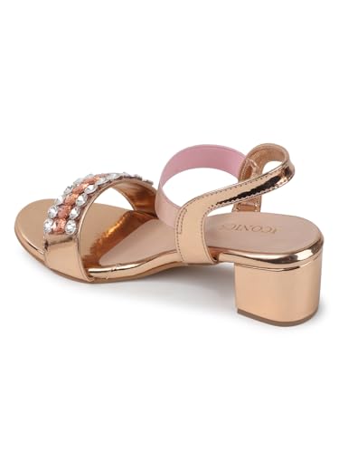 Image of iconics Women Glamorous block Heel Sandal with Crystal Embellishment