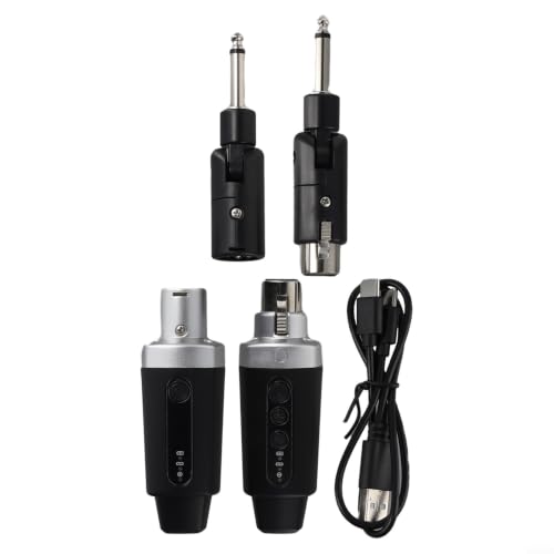 Convertidor de micrófono inalámbrico 2.4G, sistema transmisor y receptor XLR para micrófonos dinámicos, rango de 50M, soporte de 48V, recargable por USB, interfaz metálica (1 en 1) miniatura 1
