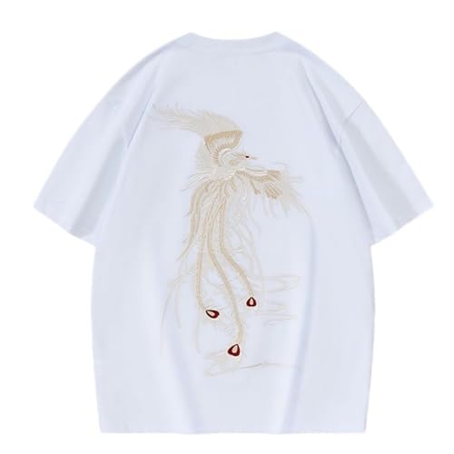 T-shirt ample en coton Phoenix contre la chaleur avec style chinois