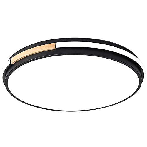 Plafonnier LED Dimmable 42cm Noir JCAKES Luminaire Économe à Émission Latérale